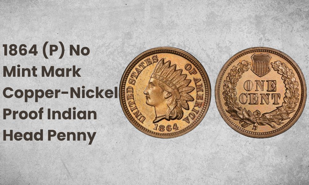 1864 (P) No Mint Mark Copper-Nickel Proof Indian Head Penny