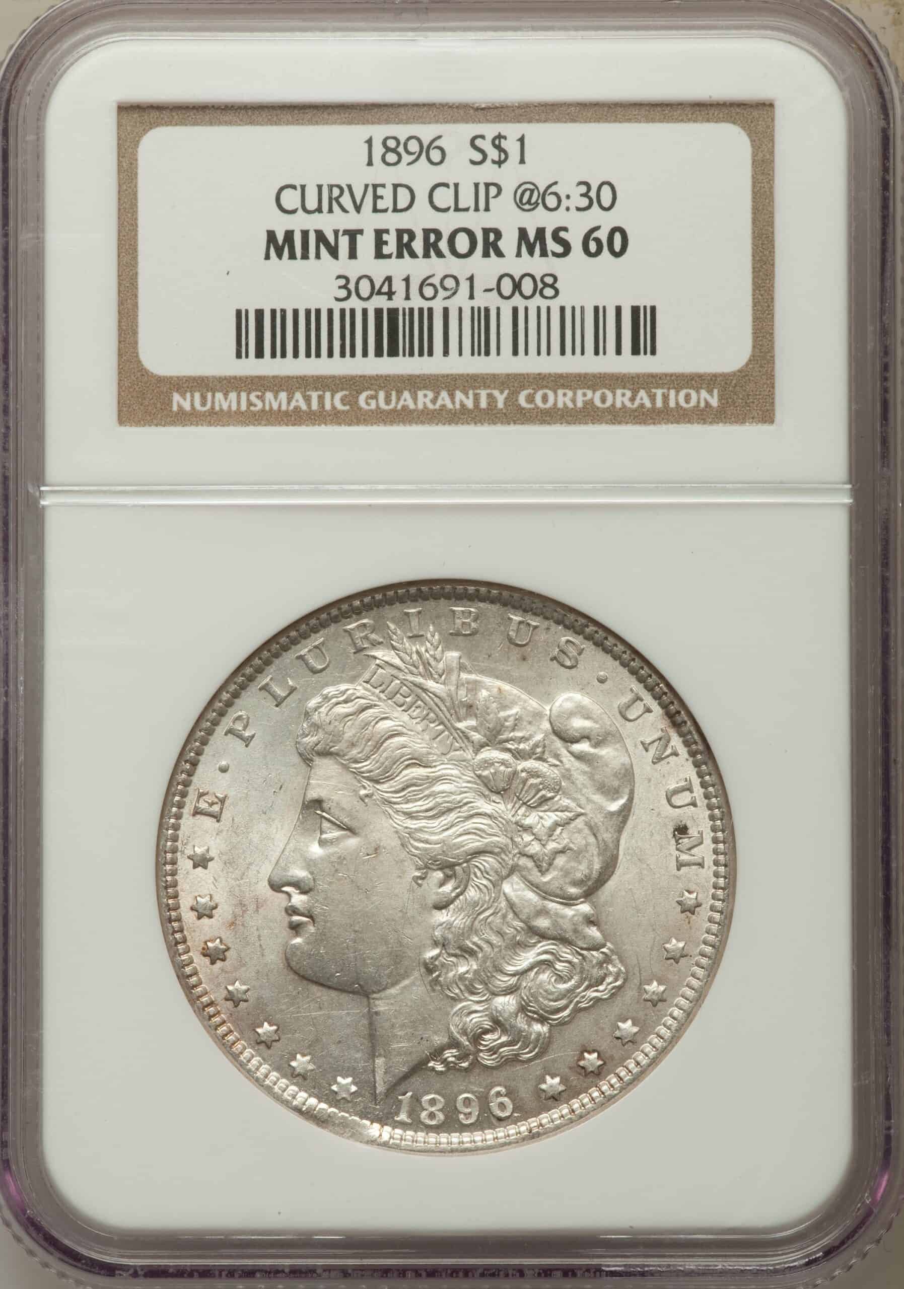 1896 Silver Dollar Curved Clip