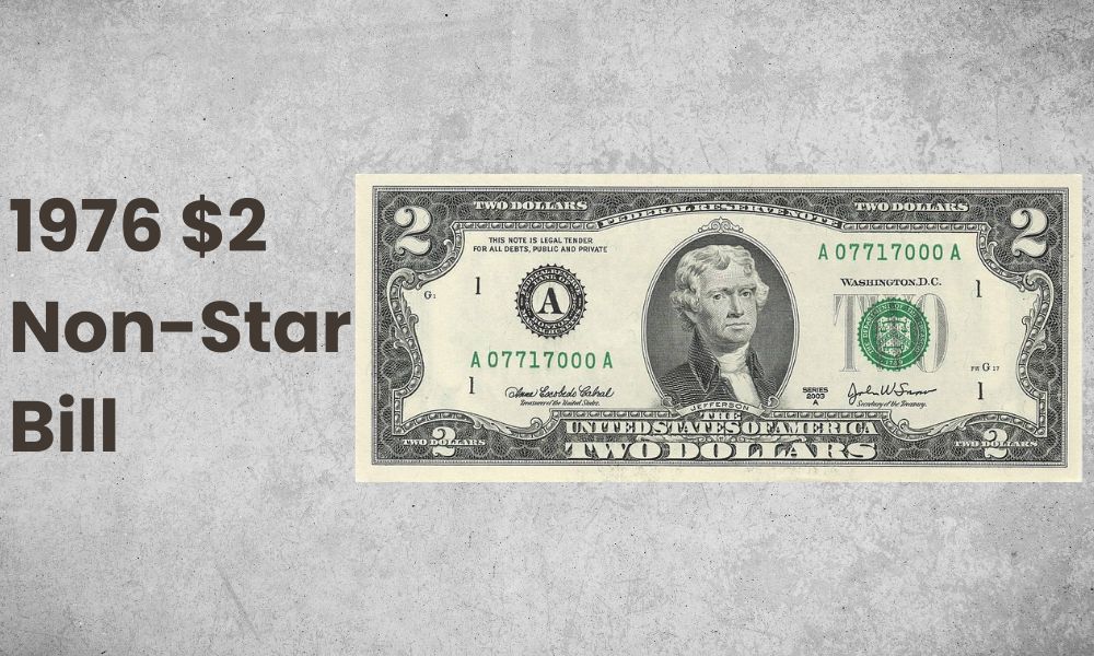 1976 $2 Non-Star Bill