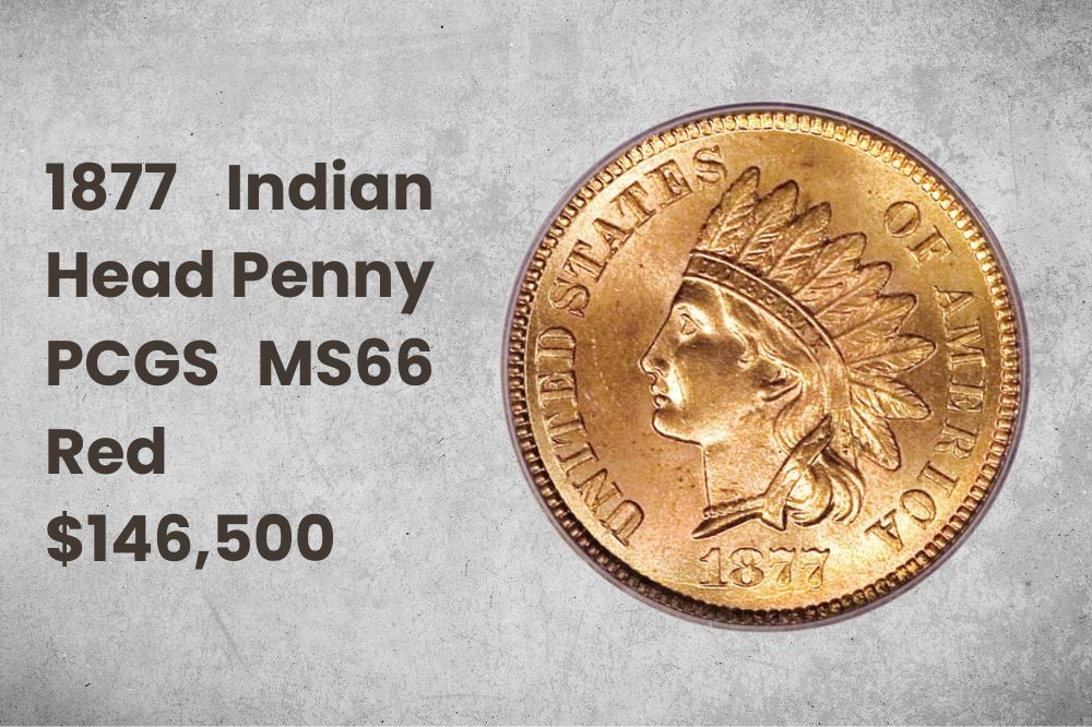 1877 Indian Head Penny PCGS MS66 Red $146,500