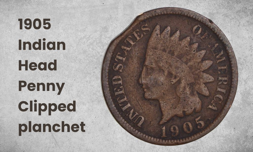 1905 Indian Head penny clipped planchet