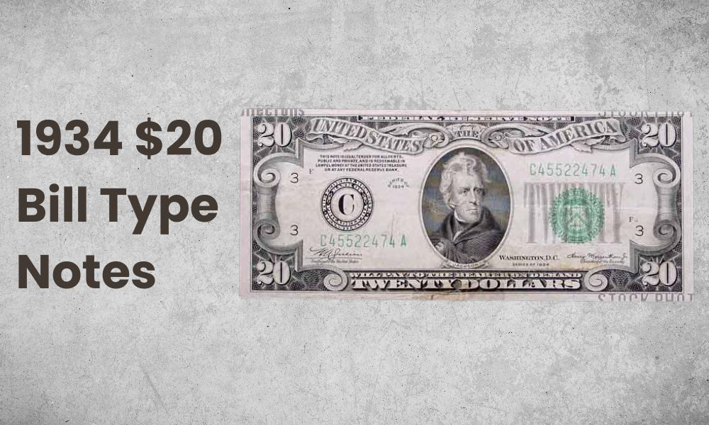 1934 $20 Bill Type Notes