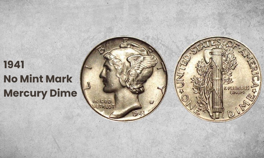 1941 No Mint Mark Mercury Dime