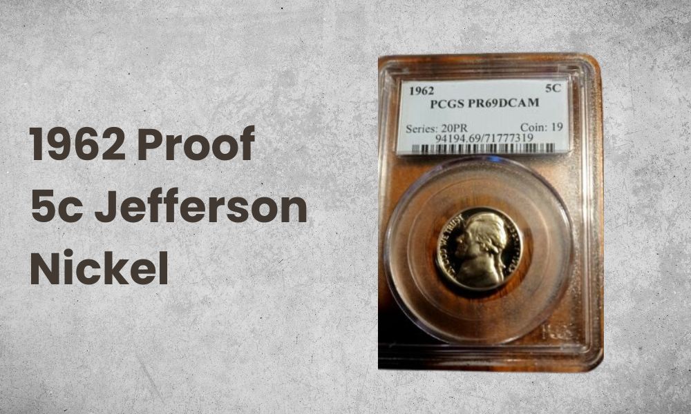 1962 Proof 5c Jefferson Nickel