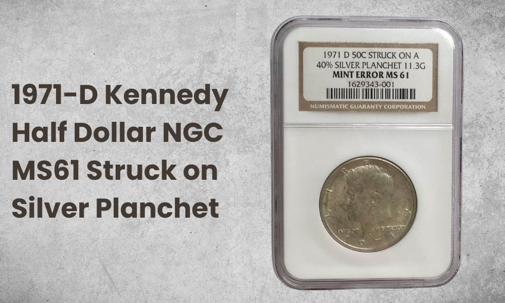 1971-D Kennedy Half Dollar NGC MS61 Struck on Silver Planchet