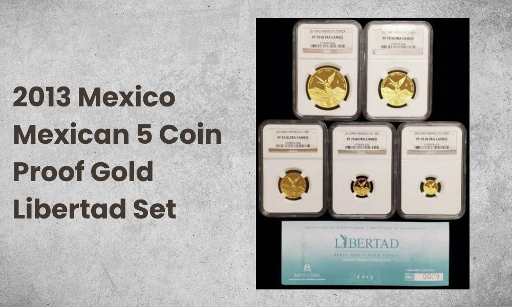 2013 Mexico Mexican 5 Coin Proof Gold Libertad Set