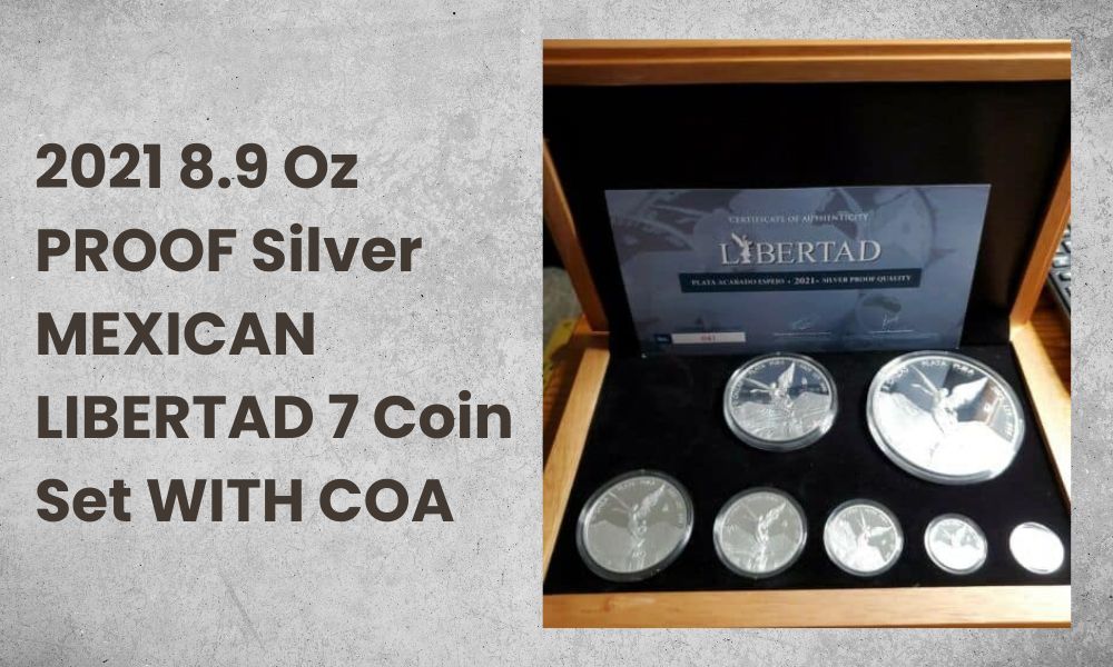 2021 8.9 Oz PROOF Silver MEXICAN LIBERTAD 7 Coin Set WITH COA