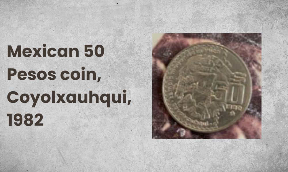 Mexican 50 Pesos coin, Coyolxauhqui, 1982