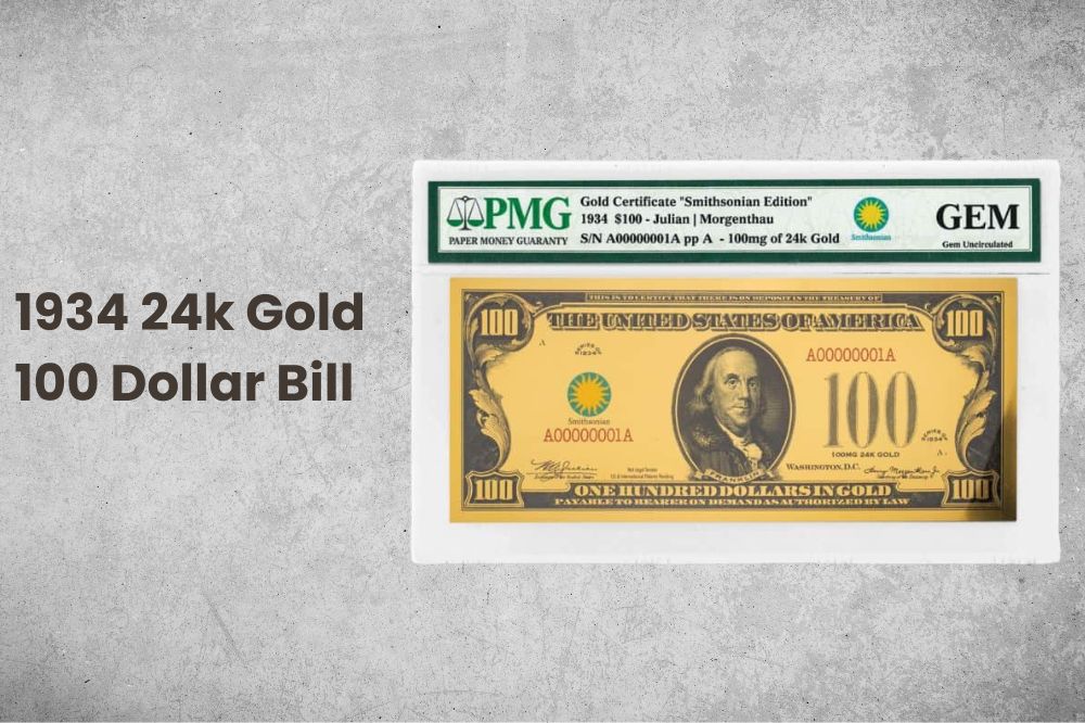 1934 24k Gold 100 Dollar Bill